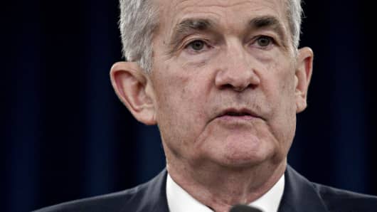 Jerome Powell, chairman of the U.S. Federal Reserve, speaks during a news conference following a Federal Open Market Committee (FOMC) meeting in Washington, D.C., U.S., on Wednesday, Dec. 19, 2018.