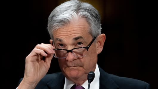 Federal Reserve Board Chairman Jerome Powell testifies before the Senate Committee on Banking, Housing, and Urban Affairs on Capitol Hill in Washington, DC, on February 26, 2019.