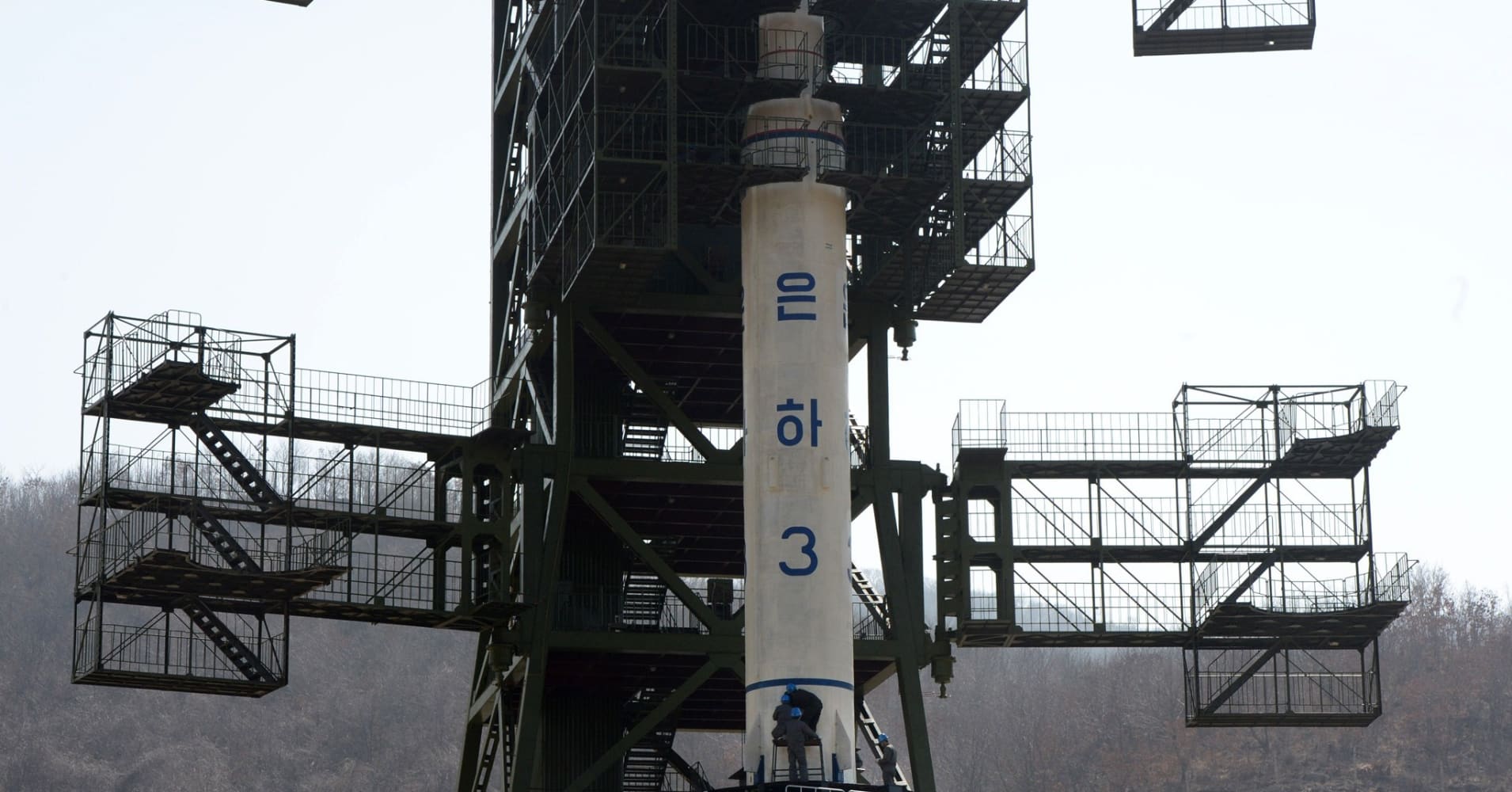 North Korea rebuilding long-range rocket site, photos show