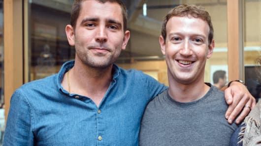 Facebook product manager Chrix Cox, left, and general manager Mark Zuckerberg.