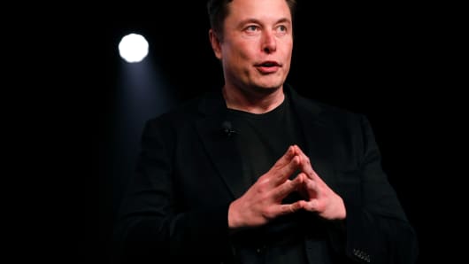 Elon Musk, co-founder and CEO of Tesla Inc., speaks at an unveiling event for Tesla's Model Y crossover electric vehicle in Hawthorne, California, USA, on Friday, March 15, 2019.