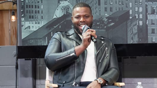 Actor Winston Duke is interviewed live on stage during the 2019 SXSW Conference and Festival at Container Bar on March 09, 2019 in Austin, Texas.