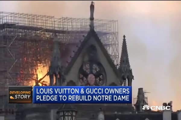 Louis Vuitton, Gucci owners pledge funds to rebuild Notre Dame