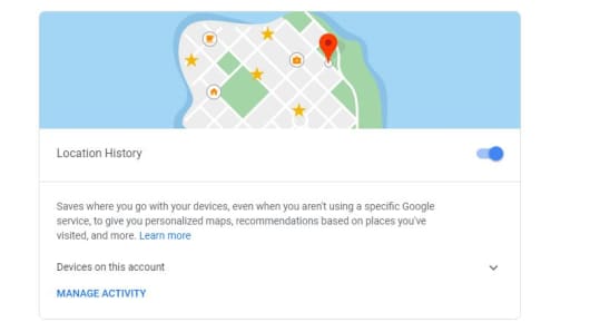 Turn off the option that allows Google to track your location history.