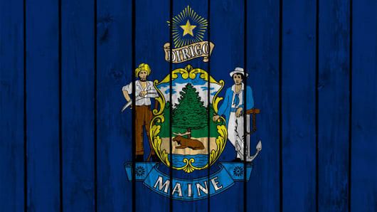 Wood Maine State flag