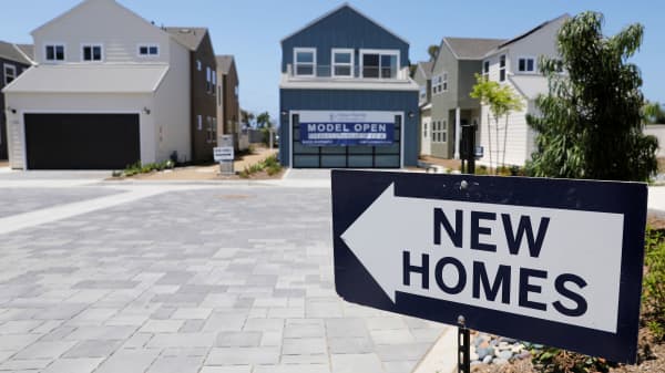 Newly constructed single family homes are shown for sale in Encinitas, California, July 31, 2019.